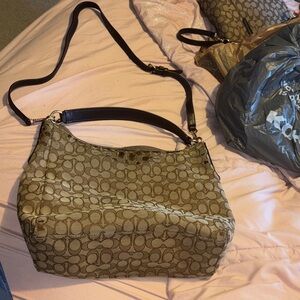 Coach Brown Signature Bag Authentic Crossbody Purse